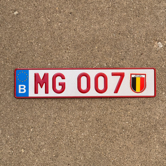Photo of a 1990 Era Belgium License Plate Auto Tag Garage Decor Vintage MG 007