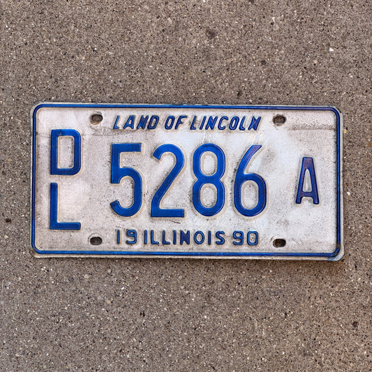Photo of a 1990 Illinois Dealer License Plate Auto Tag 2 Vintage Garage 5286 A with original patina