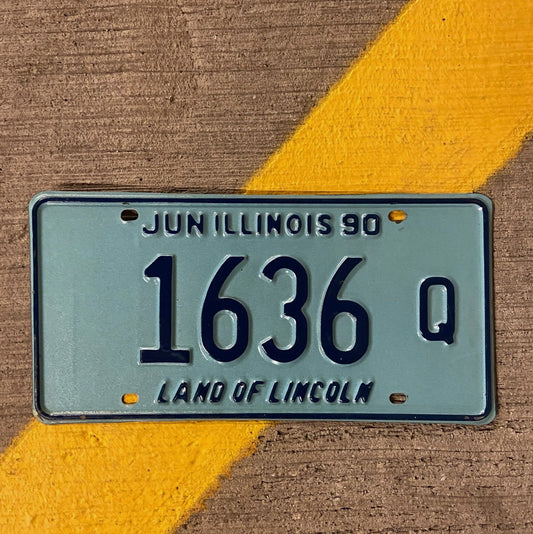 Photo of a 1990 Illinois Truck License Plate Auto Tag Garage Decor Vintage 1636 Q with original patina