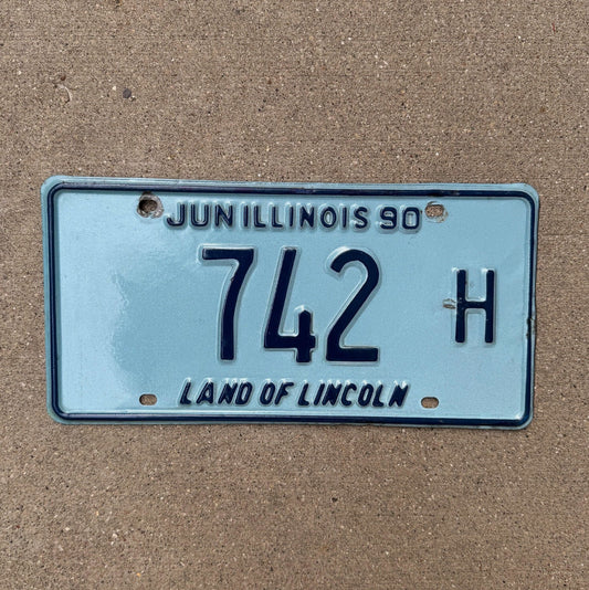 Photo of a 1990 Illinois TRUCK License Plate Auto Tag Garage Decor Vintage License Plate Auto Tag Garage Decor 3 Digit Low Number 742 H