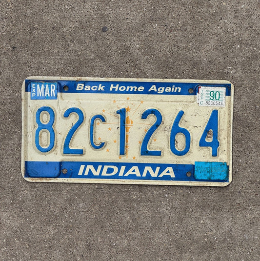 Photo of a 1990 Indiana License Plate Auto Tag Garage Decor 82 C 1264