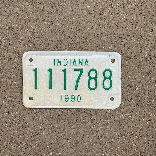 Photo of a 1990 Indiana Motorcycle License Plate Auto Tag Garage Decor Vintage Repeat Repeating 111 788