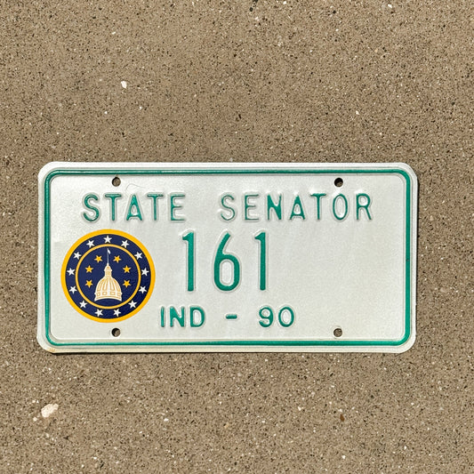 Photo of a 1990 Indiana State Senator License Plate Auto Tag Garage Decor Vintage 161
