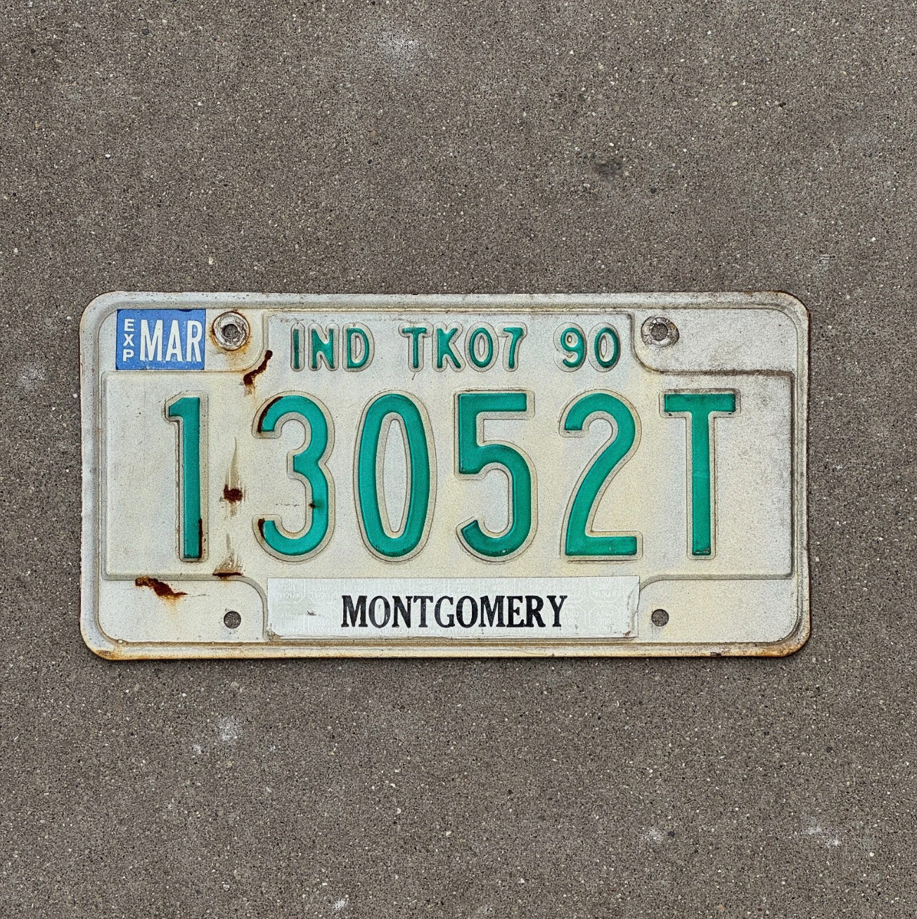Photo of a 1990 Indiana Truck License Plate Auto Tag Garage Decor 13052 T