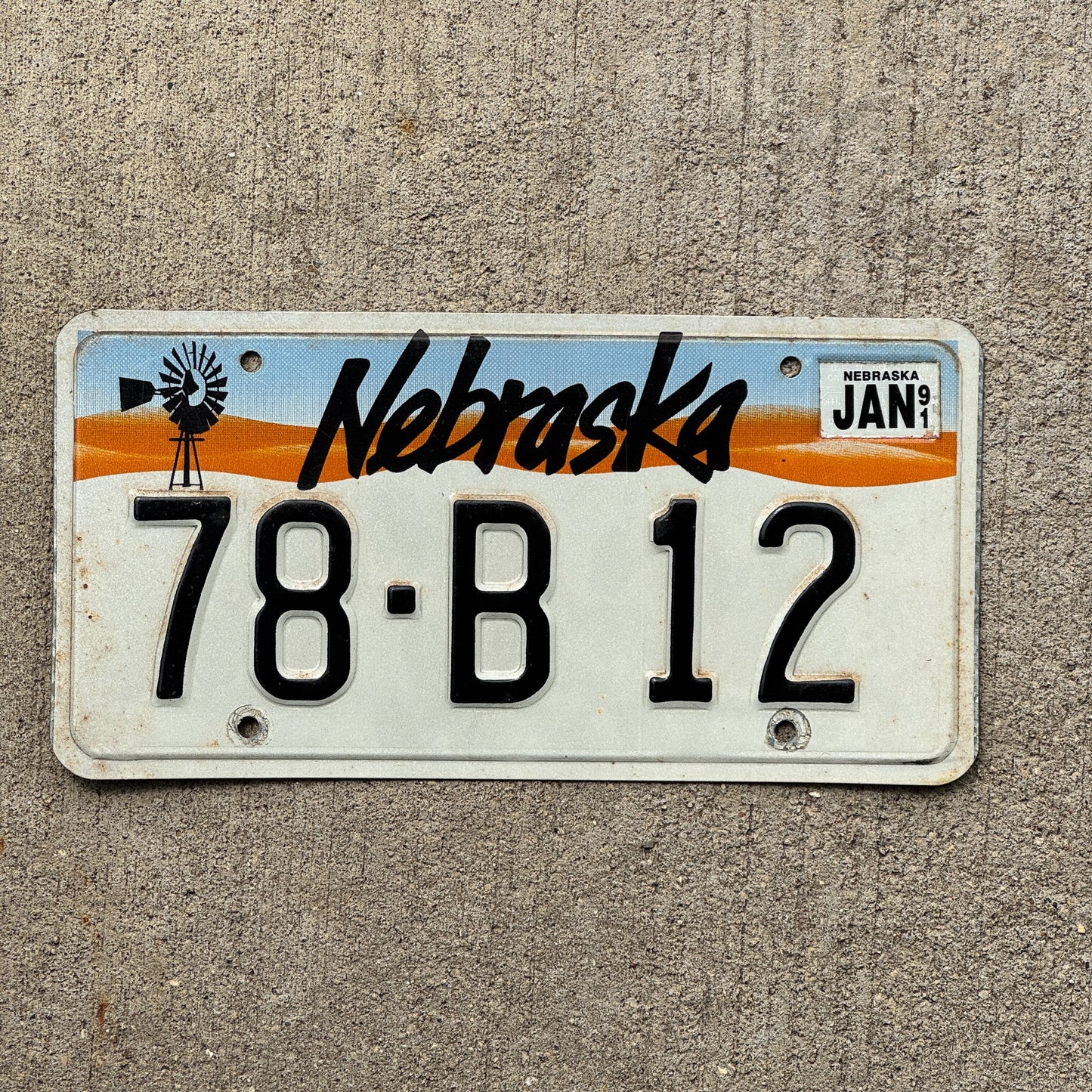 Photo of a 1990 Nebraska License Plate Auto Tag Garage Decor Vintage 78 B 12