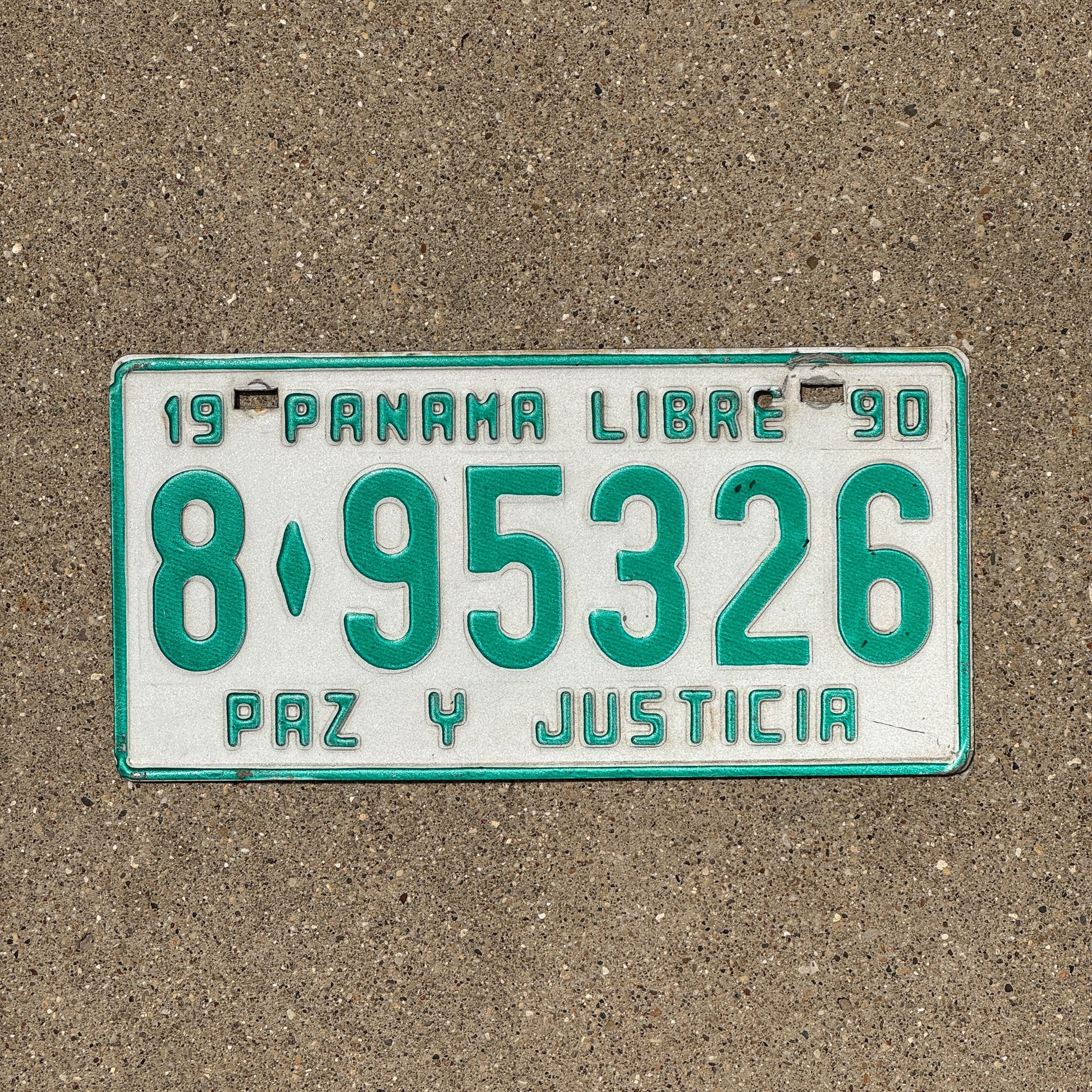 Photo of a 1990 Panama License Plate Auto Tag Garage Decor Vintage 8 95326