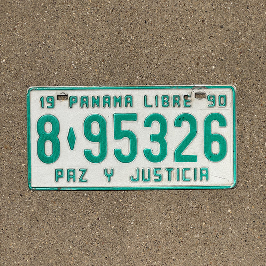 Photo of a 1990 Panama License Plate Auto Tag Garage Decor Vintage 8 95326