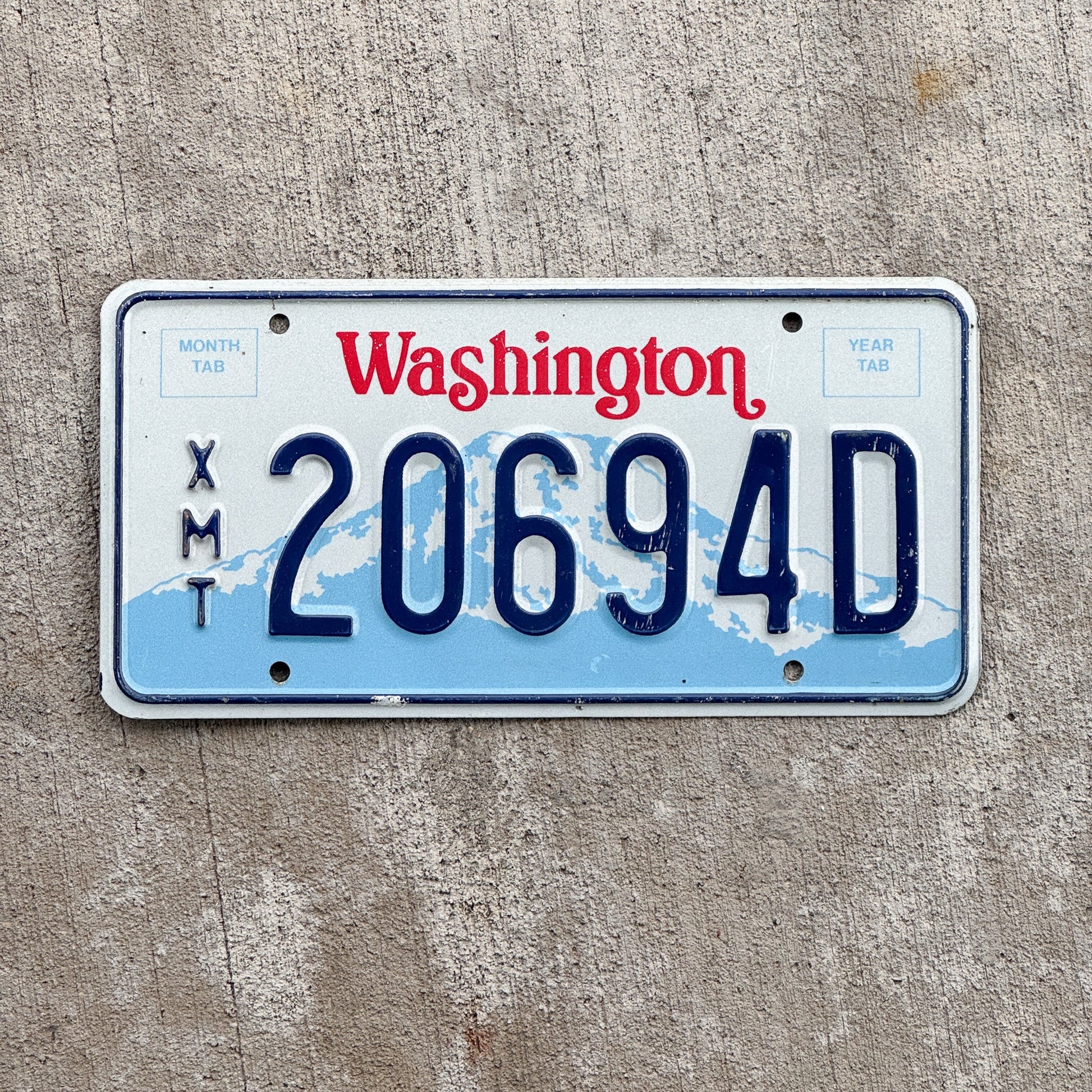 Photo of a 1990 Washington City Exempt License Plate Auto Tag Garage Decor Vintage 20694 D with original patina