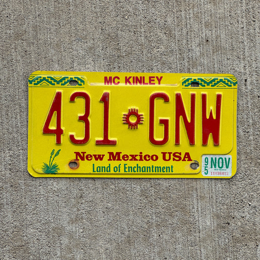 Photo of a 1991 1995 New Mexico License Plate Auto Tag Garage Decor Vintage 431 GNW with original patina