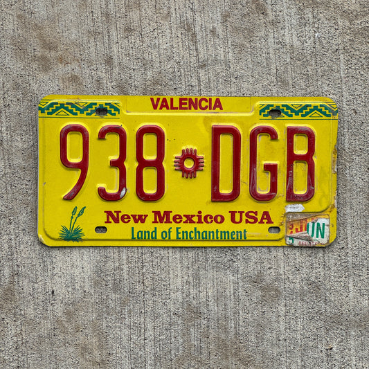 Photo of a 1991 1995 New Mexico License Plate Auto Tag Garage Decor Vintage 938 DGB with original patina