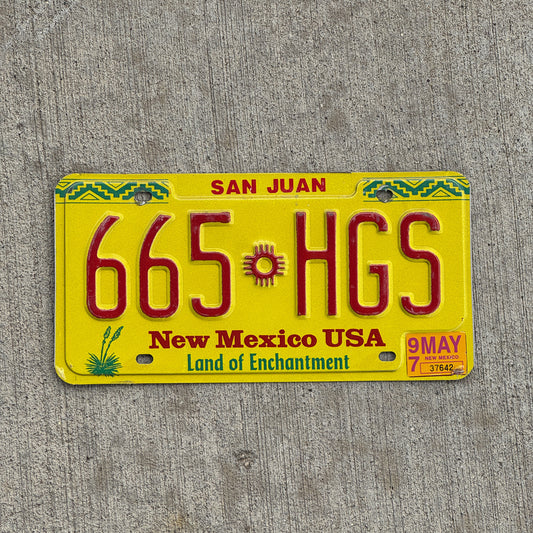 Photo of a 1991 1997 New Mexico License Plate Auto Tag Garage Decor Vintage 665 HGS with original patina
