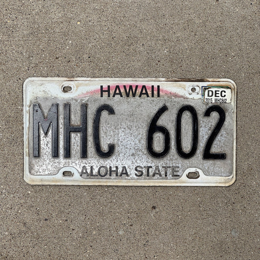 Photo of a 1991 Hawaii License Plate Auto Tag Garage Decor Vintage Rainbow MHC 602