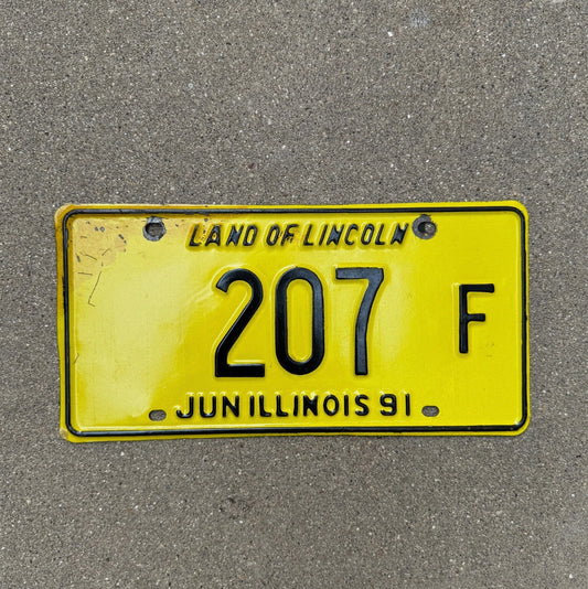 Photo of a 1991 Illinois TRUCK License Plate Auto Tag Garage Decor Vintage License Plate Auto Tag Garage Decor 3 Digit Low Number 207 F