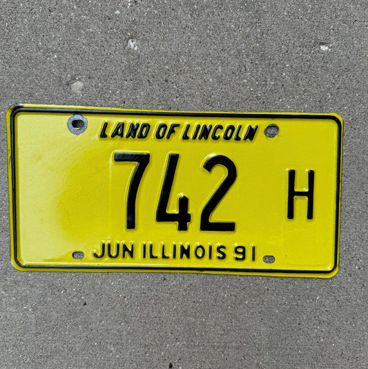 Photo of a 1991 Illinois TRUCK License Plate Auto Tag Garage Decor Vintage License Plate Auto Tag Garage Decor 3 Digit Low Number 742 H