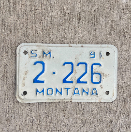 Photo of a 1991 Montana Special Mobile License Plate Auto Tag Garage Decor Vintage Repeat Repeating 2226