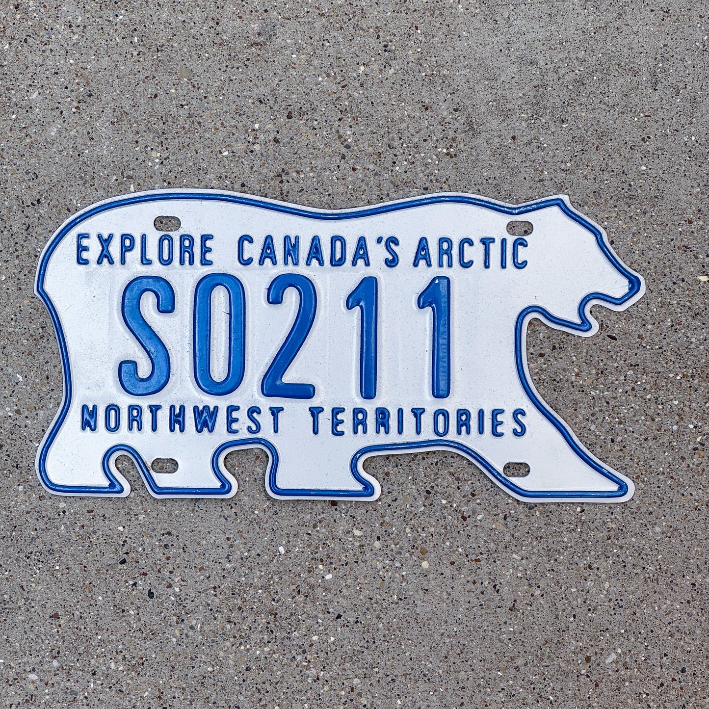 Photo of a 1991 Northwest Territories School Bus License Plate Auto Tag Garage Decor Vintage Polar Bear S 0211