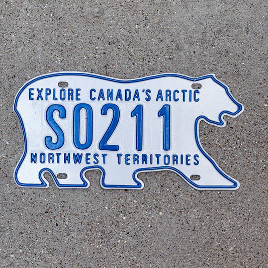 Photo of a 1991 Northwest Territories School Bus License Plate Auto Tag Garage Decor Vintage Polar Bear S 0211