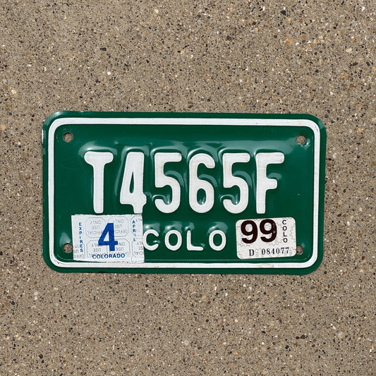 Photo of a 1992 1999 Colorado Motorcycle License Plate Auto Tag Garage Decor Vintage T 4565 F