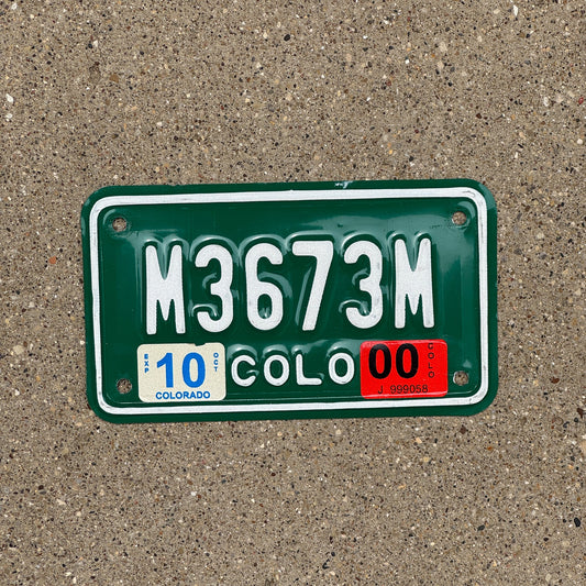 Photo of a 1992 2000 Colorado Motorcycle License Plate Auto Tag Garage Decor Vintage M 3673 M