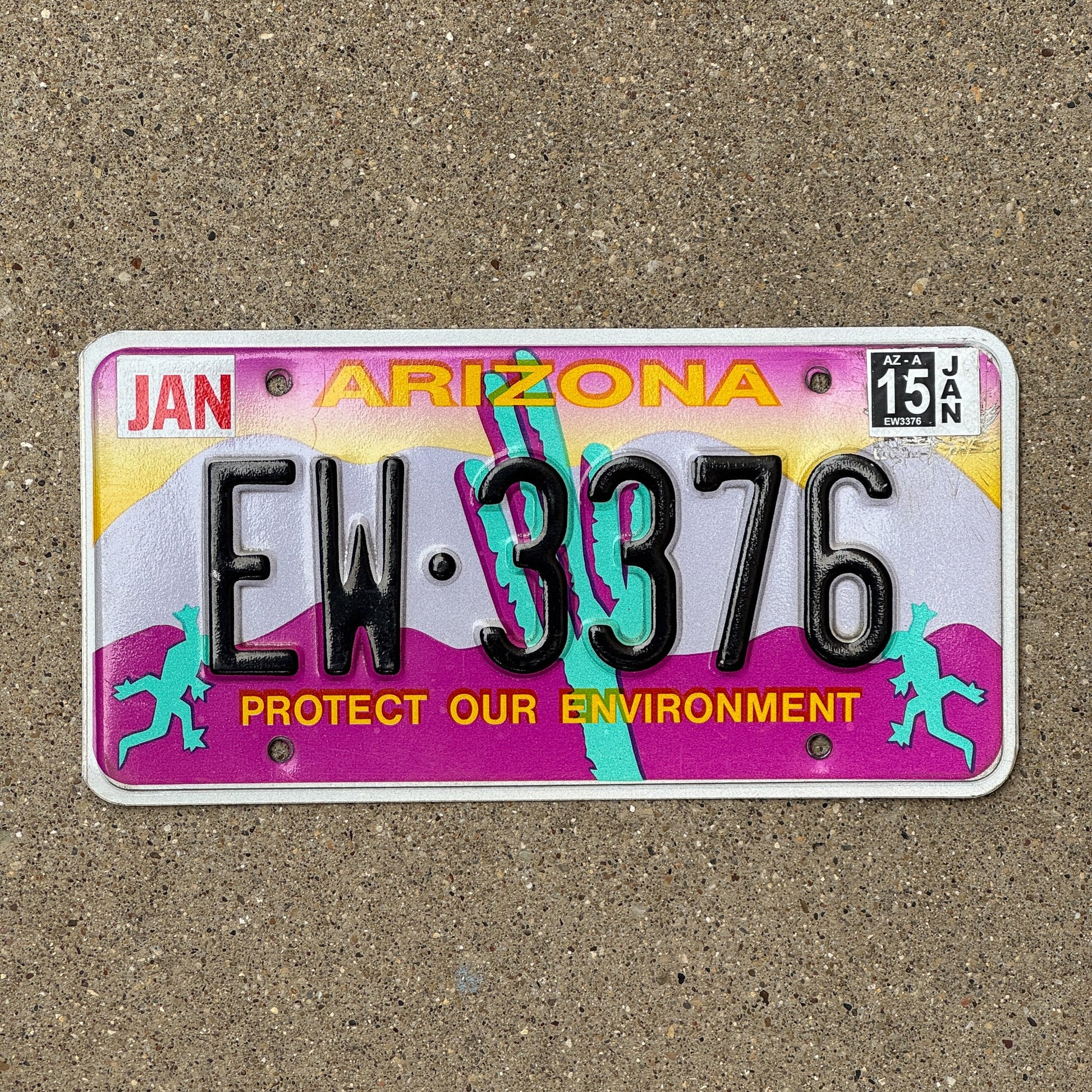 Photo of a 1992 2015 Arizona Graphic / Specialty License Plate Auto Tag Garage Decor Vintage EW 3376