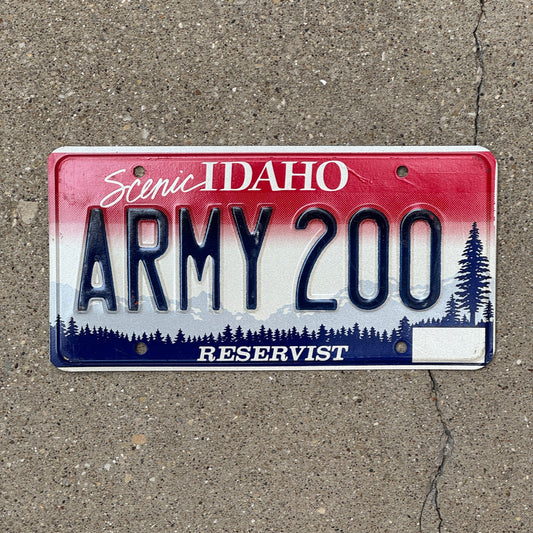 Photo of a 1992 Idaho Army Reserve License Plate Auto Tag Garage Decor Vintage Military ARMY 200