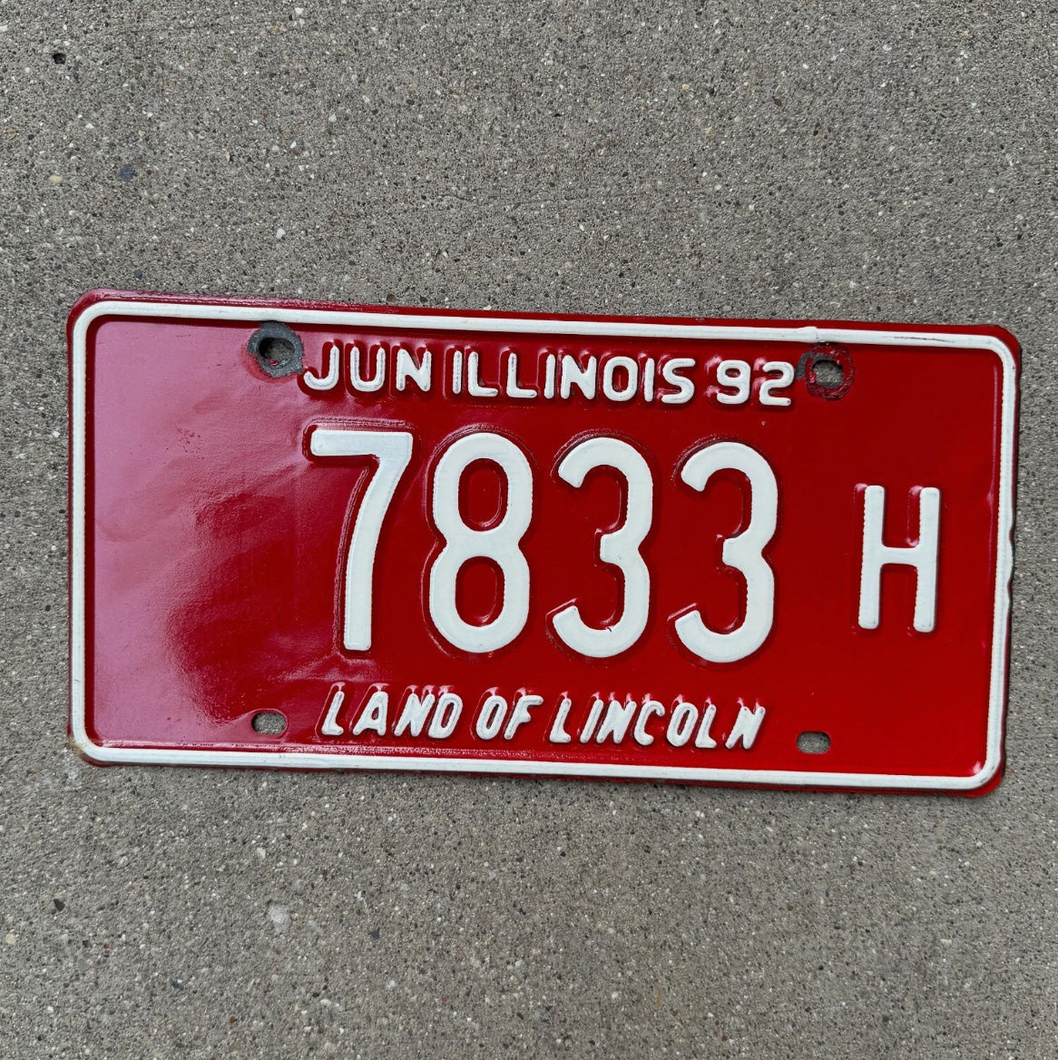 Photo of a 1992 Illinois TRUCK License Plate Auto Tag Garage Decor Vintage License Plate Auto Tag Garage Decor 7833 H