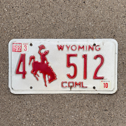 Photo of a 1992 Wyoming TRUCK License Plate Auto Tag Garage Decor Vintage Cowboy 4 512