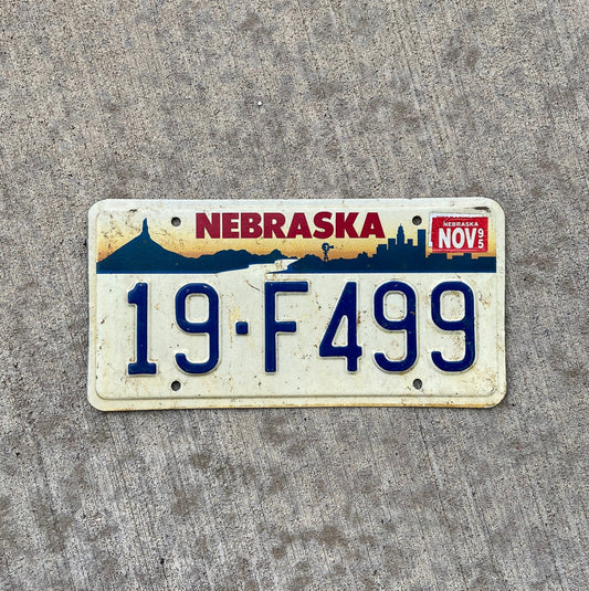Photo of a 1993 1995 Nebraska License Plate Auto Tag Garage Decor Vintage 19 F499 with original patina