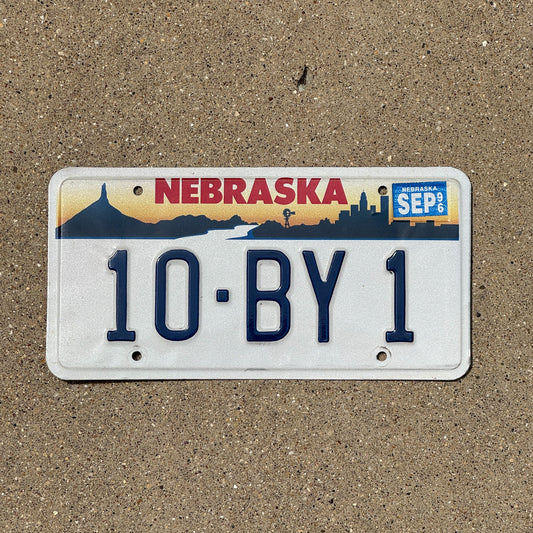 Photo of a 1993 1996 Nebraska License Plate Auto Tag Garage Decor Vintage Natural (not a vanity) 10 BY 1