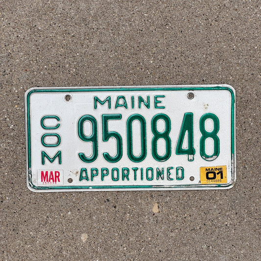 Photo of a 1993 2001 Maine Apportioned License Plate Auto Tag Garage Decor Vintage 950848