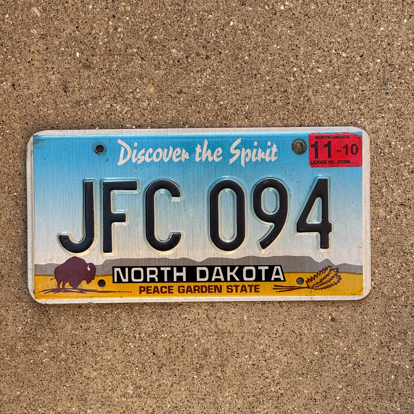 Photo of a 1993 2010 North Dakota License Plate Auto Tag Garage Decor Vintage JFC 094