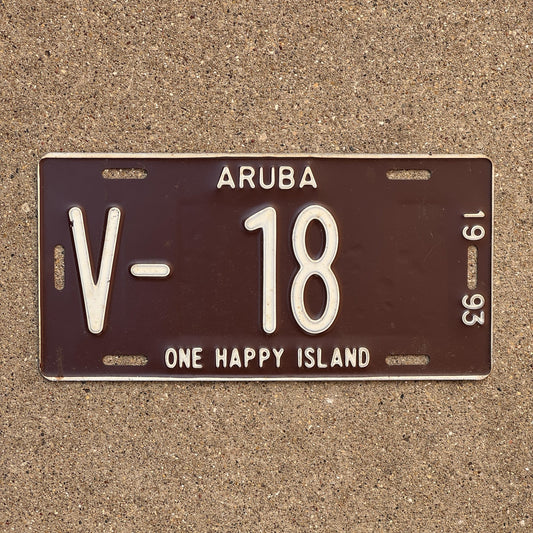 Photo of a 1993 Aruba License Plate Auto Tag Garage Decor Vintage One Happy Island V-18