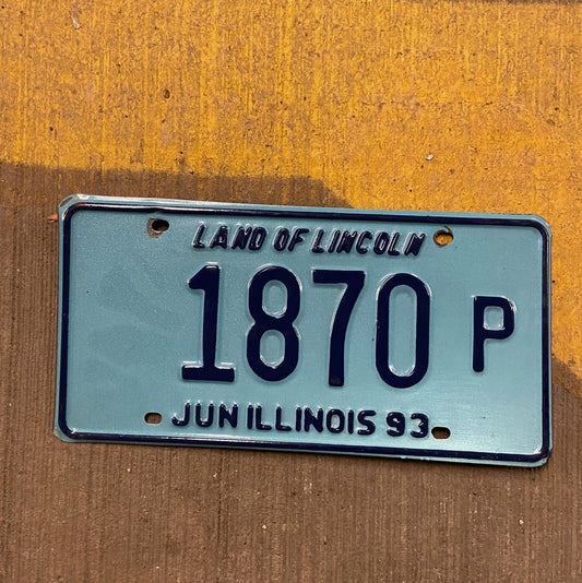 Photo of a 1993 Illinois Truck License Plate Auto Tag Garage Decor Vintage 1870 P with original patina
