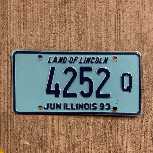 Photo of a 1993 Illinois Truck License Plate Auto Tag Garage Decor Vintage 4252 Q with original patina