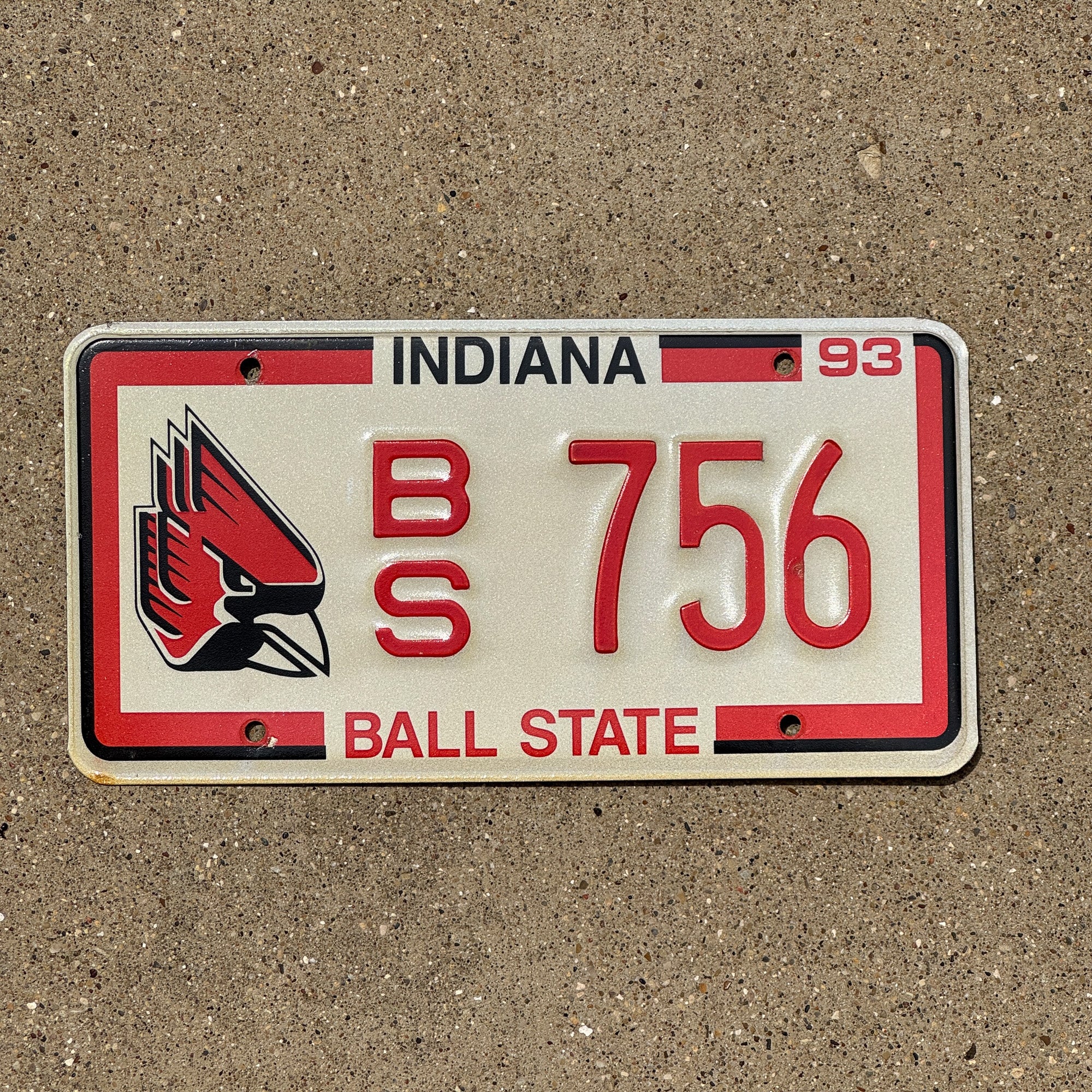 Indiana Graphics 1993 Indiana Graphic / Specialty License Plate Auto Tag Ball State Uni ...