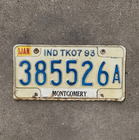 Photo of a 1993 Indiana License Plate Auto Tag Garage Decor 385526 A