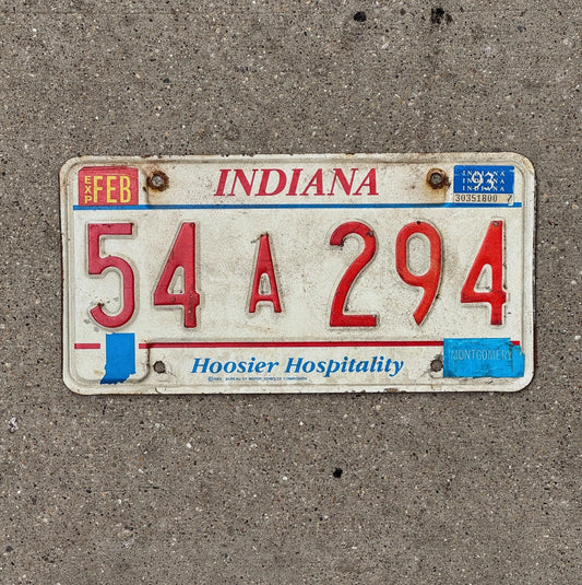 Photo of a 1993 Indiana License Plate Auto Tag Garage Decor 54 A 294