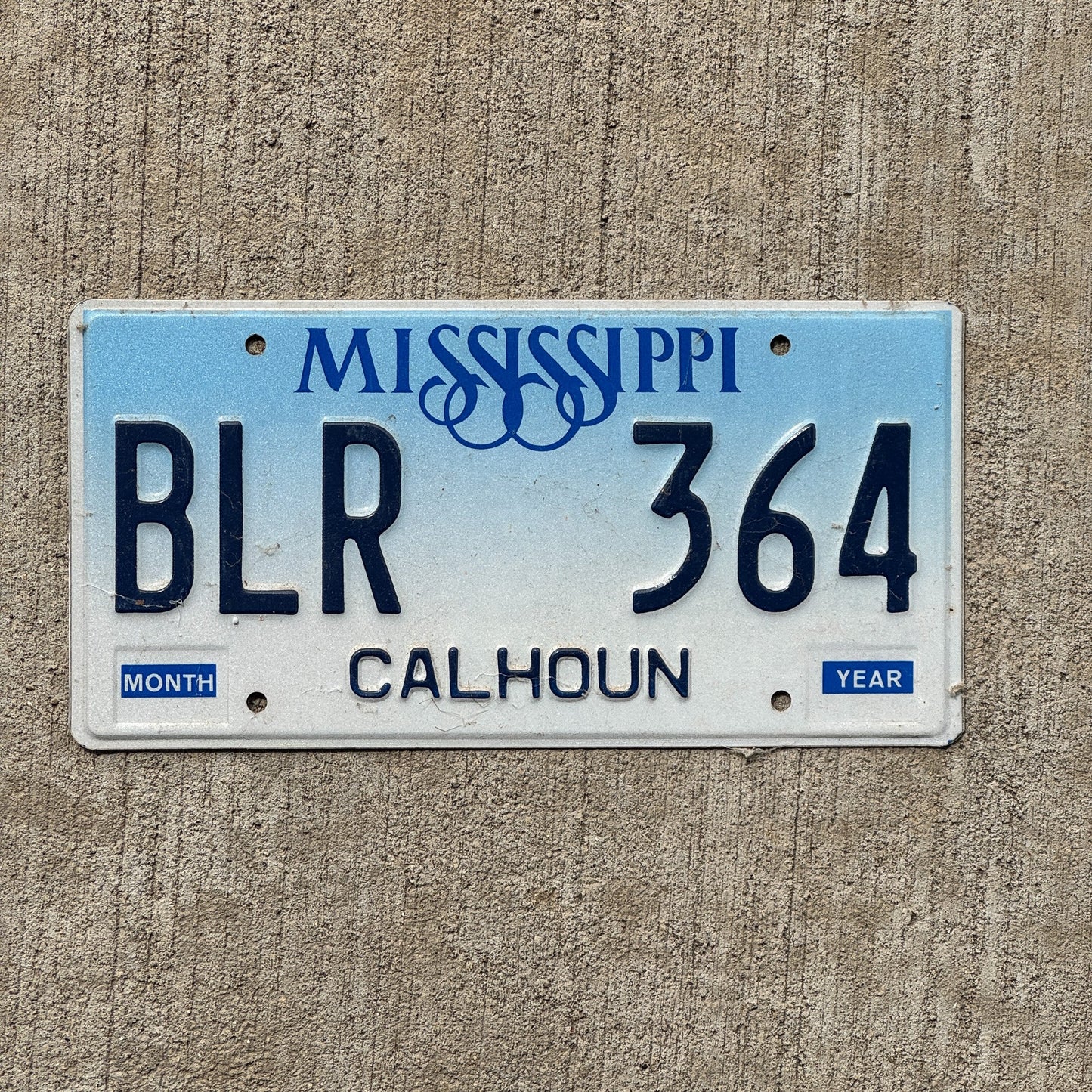 Photo of a 1993 Mississippi License Plate Auto Tag Garage Decor Vintage Calhoun BLR 364