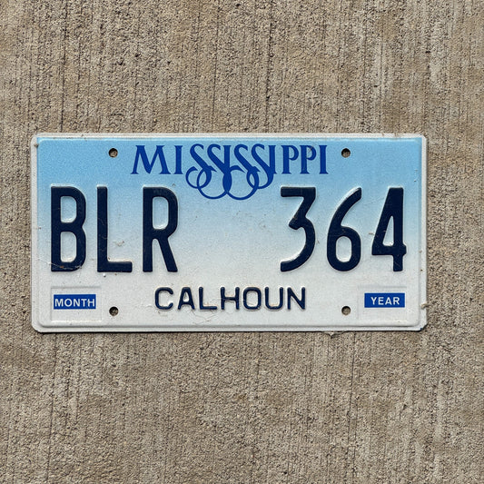 Photo of a 1993 Mississippi License Plate Auto Tag Garage Decor Vintage Calhoun BLR 364