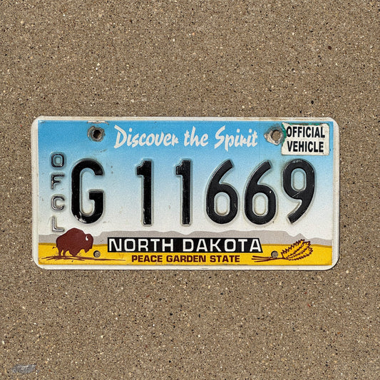 Photo of a 1993 North Dakota Official License Plate Auto Tag Garage Decor Vintage G 11669