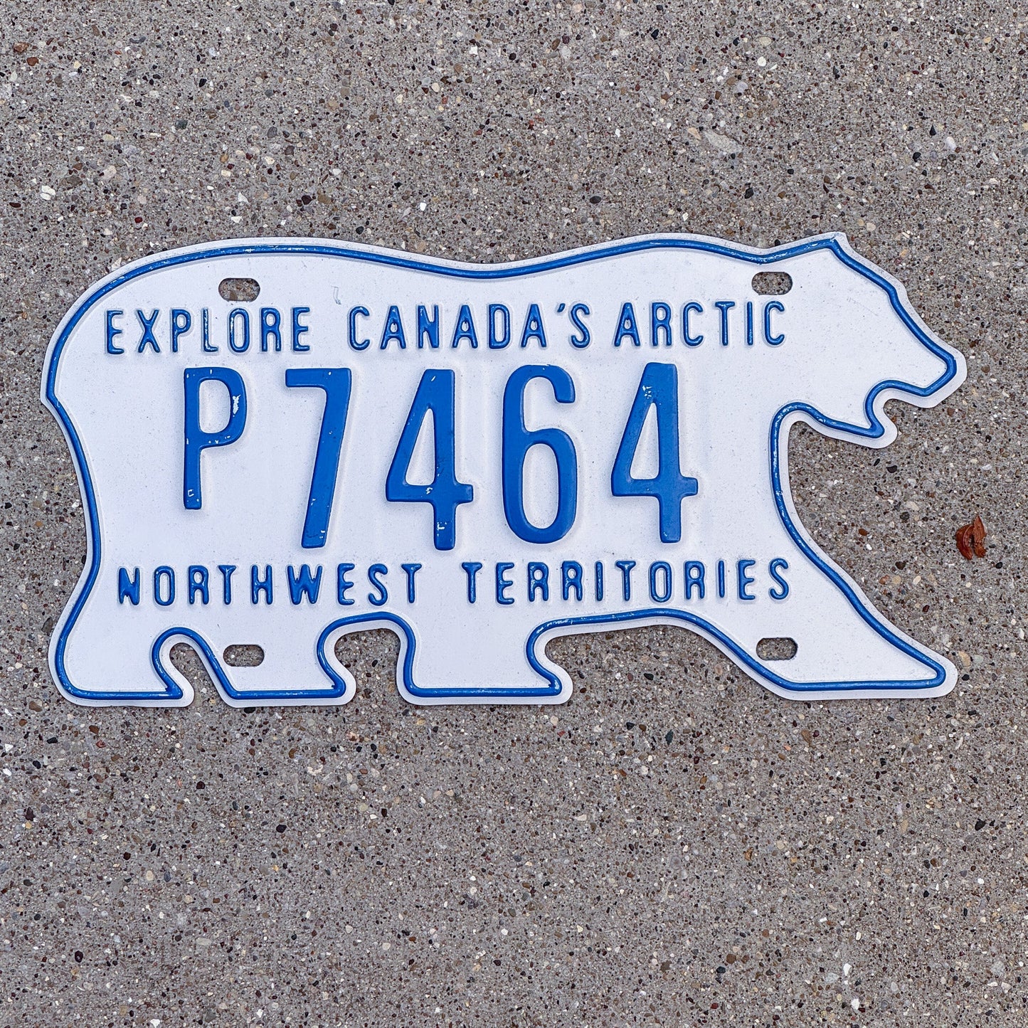 Photo of a 1993 Northwest Territories Public Service License Plate Auto Tag Garage Decor Vintage Polar Bear P 7464