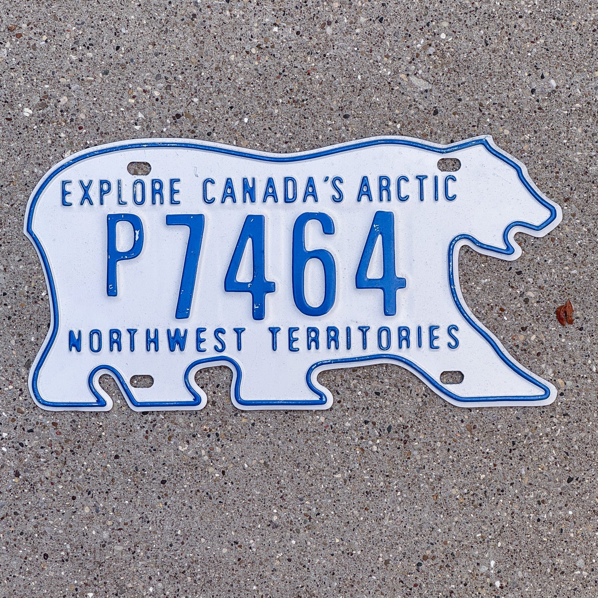 Photo of a 1993 Northwest Territories Public Service License Plate Auto Tag Garage Decor Vintage Polar Bear P 7464