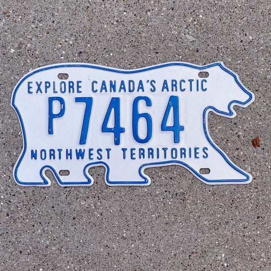Photo of a 1993 Northwest Territories Public Service License Plate Auto Tag Garage Decor Vintage Polar Bear P 7464