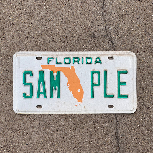 Photo of a 1993 Florida SAMPLE License Plate Auto Tag SAM-PLE