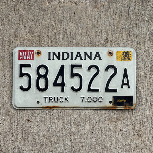Photo of a 1994 1998 Indiana Truck License Plate Auto Tag Garage Decor Vintage 584522 A with original patina