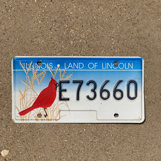 Photo of a 1994 Illinois Environmental License Plate Auto Tag Garage Decor Vintage Cardinal Bird E 7360