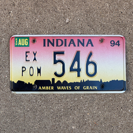 Photo of a 1994 Indiana Ex Prisoner of War License Plate Auto Tag Garage Decor Vintage POW 546 with original patina