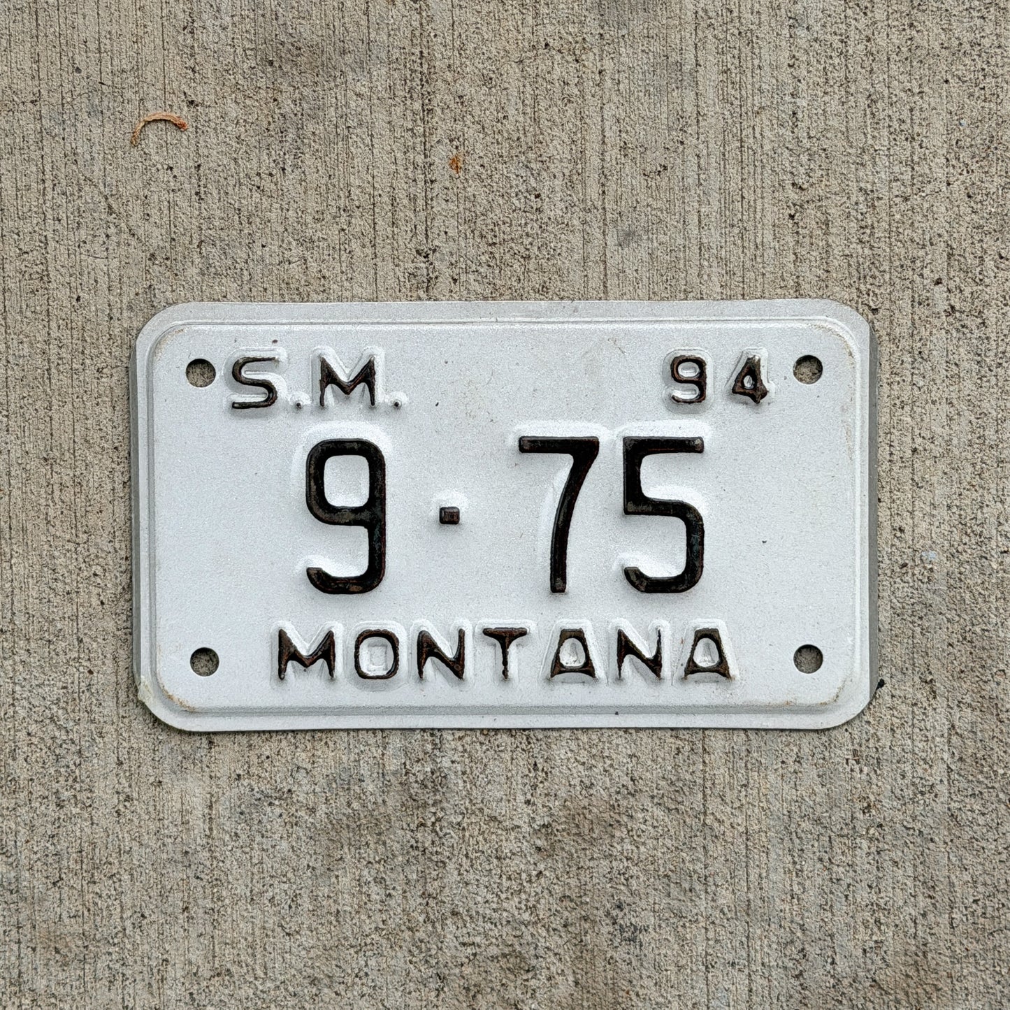 Photo of a 1994 Montana Special Mobile License Plate Auto Tag Garage Decor Vintage 9 75 with original patina