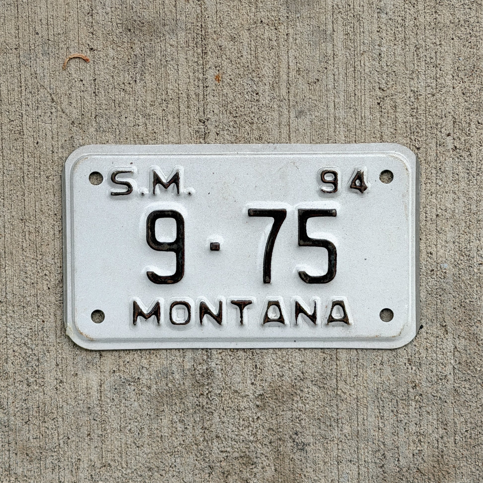 Photo of a 1994 Montana Special Mobile License Plate Auto Tag Garage Decor Vintage 9 75 with original patina