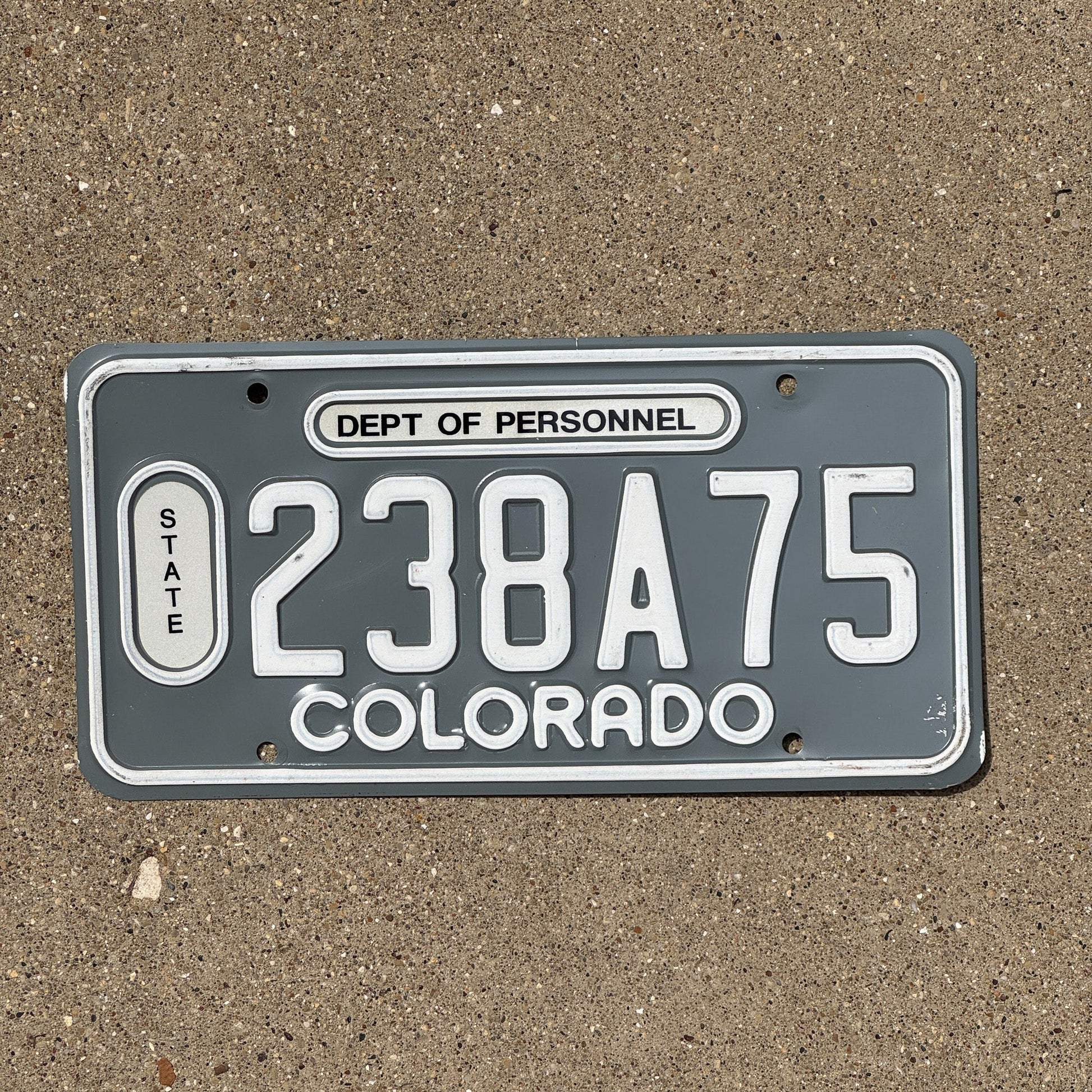 Photo of a 1995 Colorado State License Plate Auto Tag Garage Decor Vintage Dept of Personnel 238 A 75